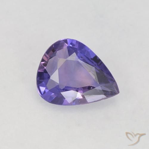 0.50ct 天然 ミディアムバイオレット サファイア, 洋梨の形, VS