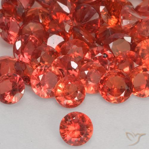 0.13ct 天然 ミディアムレッド サファイア, ラウンド, VS