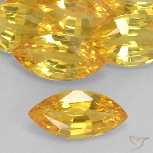 1.08ct 天然 ゴールド サファイア, マーキーズ, VVS-VS