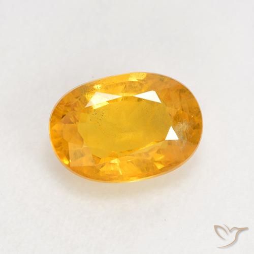 1.04ct 天然 ミディアムゴールデン サファイア, 楕円形, VS-SI, Photo A