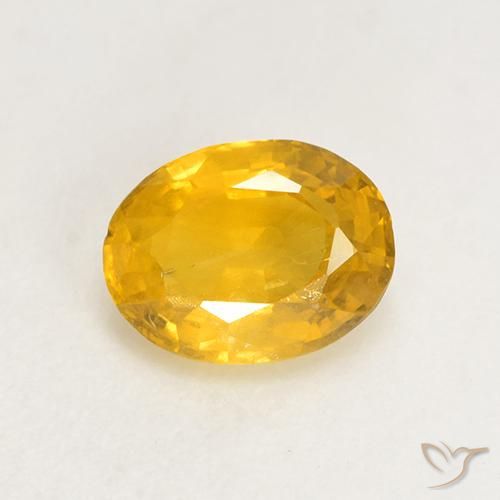 1.09ct 天然 ゴールドオレンジ サファイア, 楕円形, VS-SI