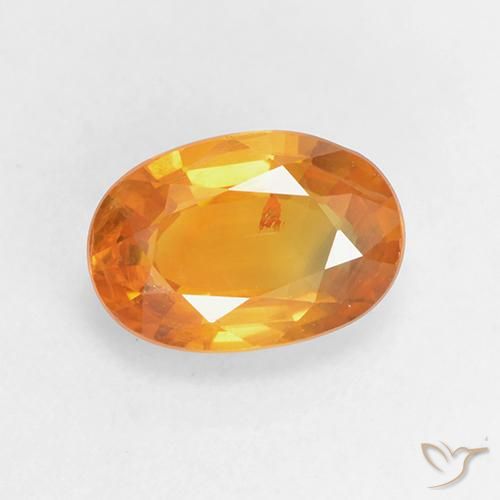 1.45ct 天然 ミディアムオレンジ サファイア, 楕円形, VS-SI