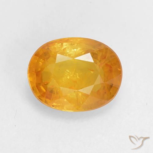 1.70ct 天然 ゴールドオレンジ サファイア, 楕円形, VS-SI