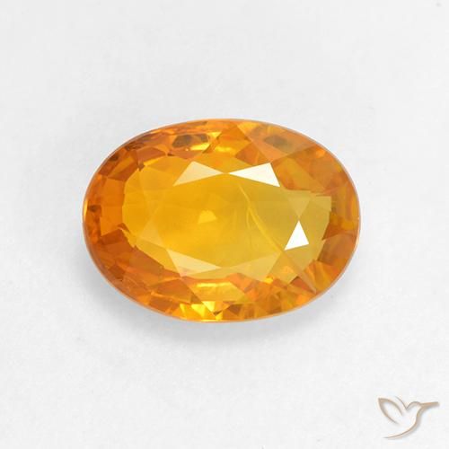 1.51ct 天然 ミディアムオレンジ サファイア, 楕円形, VS