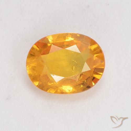 1.40ct 天然 オレンジゴールド サファイア, 楕円形, VS-SI