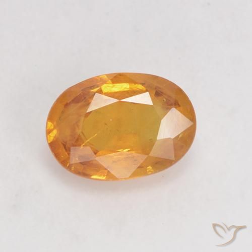 0.88ct 天然 ミディアムオレンジ サファイア, 楕円形, VS-SI
