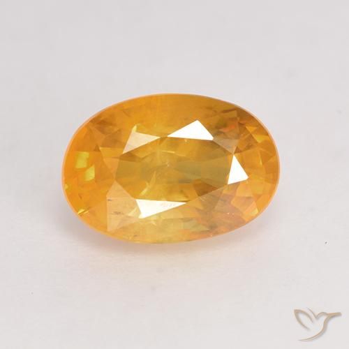1.50ct 天然 ミディアムオレンジ サファイア, 楕円形, VS