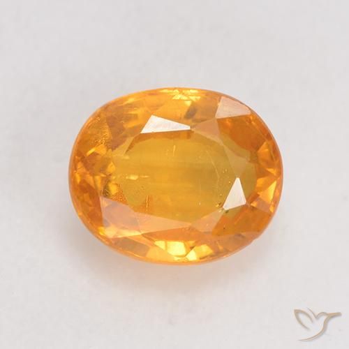 0.98ct 天然 ミディアムオレンジ サファイア, 楕円形, VS-SI