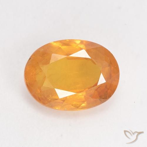 1.63ct 天然 オレンジゴールド サファイア, 楕円形, VS-SI