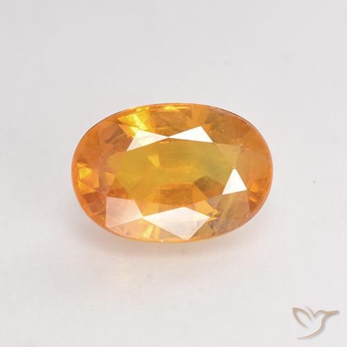 1.26ct 天然 ミディアムオレンジ サファイア, 楕円形, VS-SI