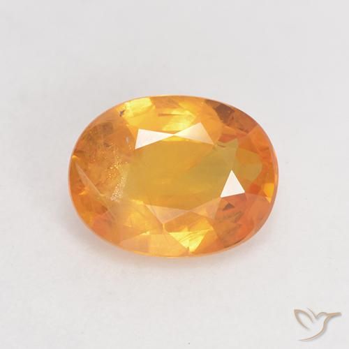 1.36ct 天然 ミディアムオレンジ サファイア, 楕円形, VS