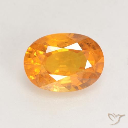 1.58ct 天然 ミディアムオレンジ サファイア, 楕円形, VS-SI