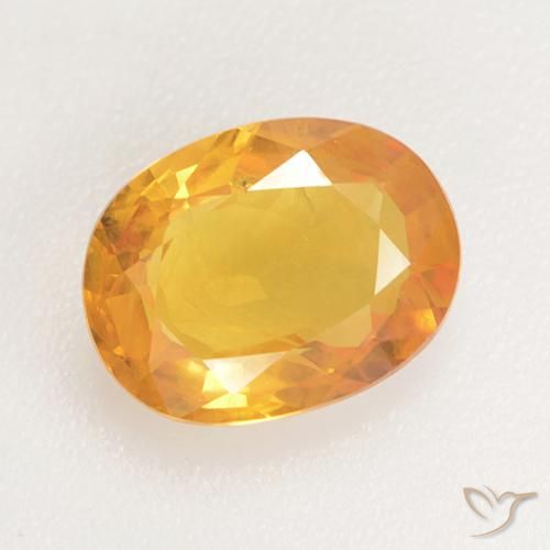 1.42ct 天然 ゴールドオレンジ サファイア, 楕円形, VS-SI