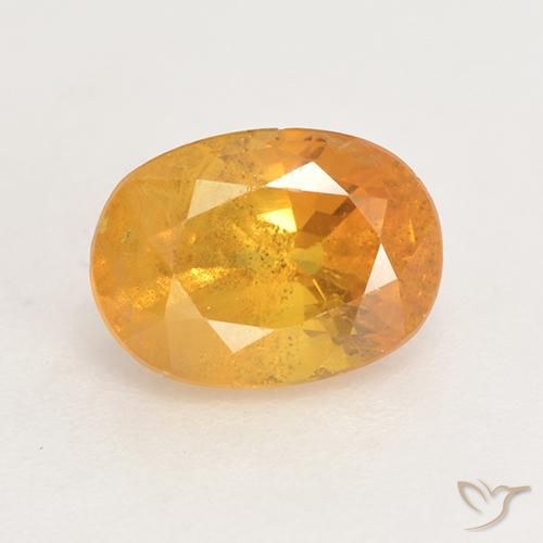 2.02ct 天然 ミディアムオレンジ サファイア, 楕円形, VS-SI
