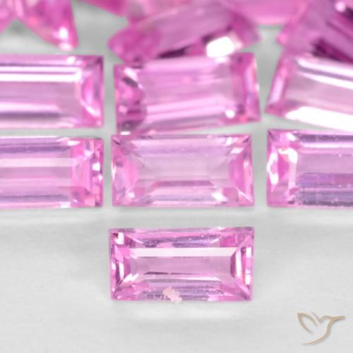 0.07カラットの天然パープルピンクサファイア、バゲット、VVS-VS