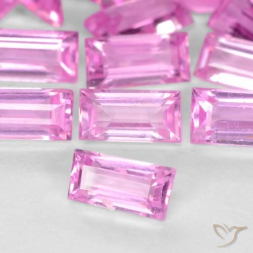 0.07カラットの天然パープルピンクサファイア、バゲット、VVS-VS