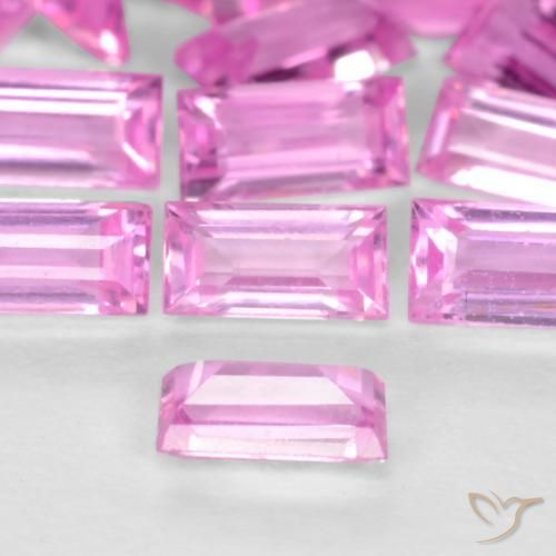 0.07カラットの天然パープルピンクサファイア、バゲット、VVS-VS