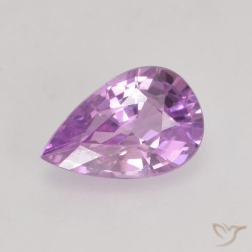 0.63ct 天然 ピンクがかった紫 サファイア, 洋梨の形, VVS-VS