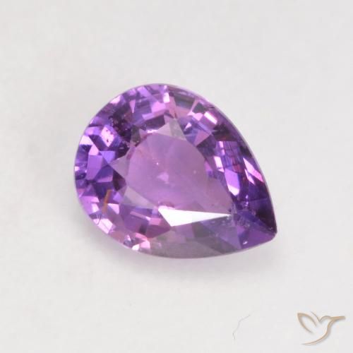 0.47ct 天然 鮮やかなピンクバイオレット サファイア, 洋梨の形, VS