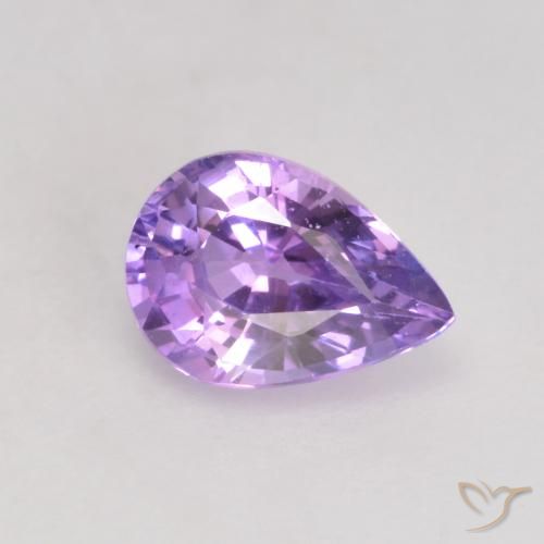 0.64ct 天然 ミディアムバイオレット サファイア, 洋梨の形, VS
