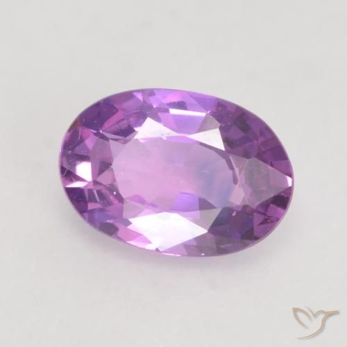 0.58ct 天然 濃いピンクバイオレット サファイア, 楕円形, VVS-VS