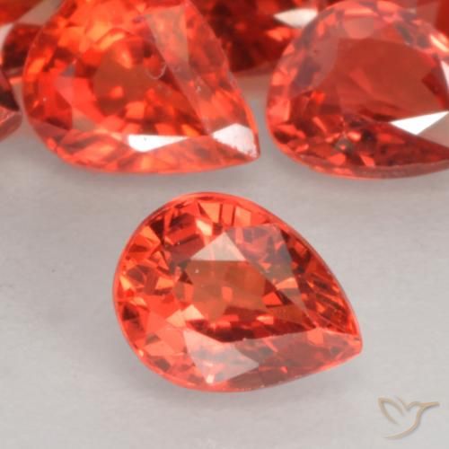 0.38ct 天然 ミディアムレッド サファイア, 洋梨の形, VVS-VS