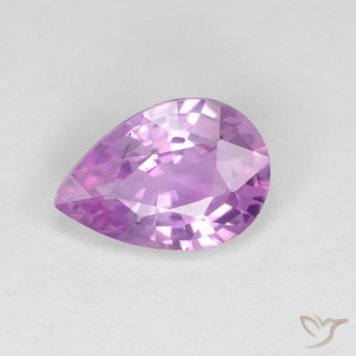 0.59ct 天然 ミディアムパープル サファイア, 洋梨の形, VVS-VS