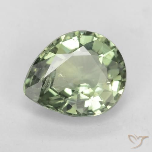 0.79ct 天然 Medium Light Green サファイア, 洋梨の形, VS