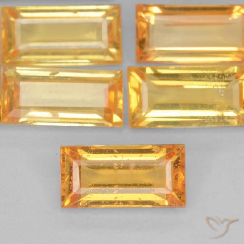 0.44ct 天然 オレンジゴールド サファイア, バゲット, VS