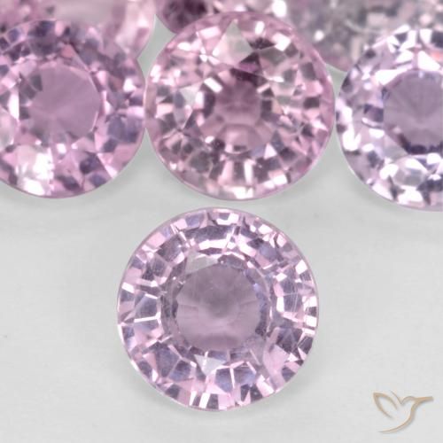 0.41ct 天然 薄いチェリーピンク サファイア, ラウンド, VS