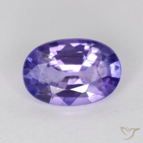 0.55ct 天然 ディープパープル サファイア, 楕円形, VS
