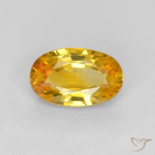 0.72ct 天然 濃いゴールデンオレンジ サファイア, 楕円形, VVS-VS