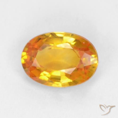 0.58ct 天然 ミディアム薄いオレンジゴールド サファイア, 楕円形, VVS-VS