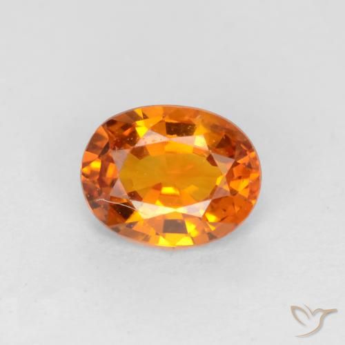 0.57ct 天然 アプリコットオレンジ サファイア, 楕円形, VS