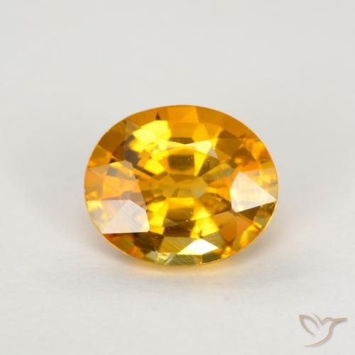 0.74ct 天然 ミディアムオレンジ サファイア, 楕円形, VS