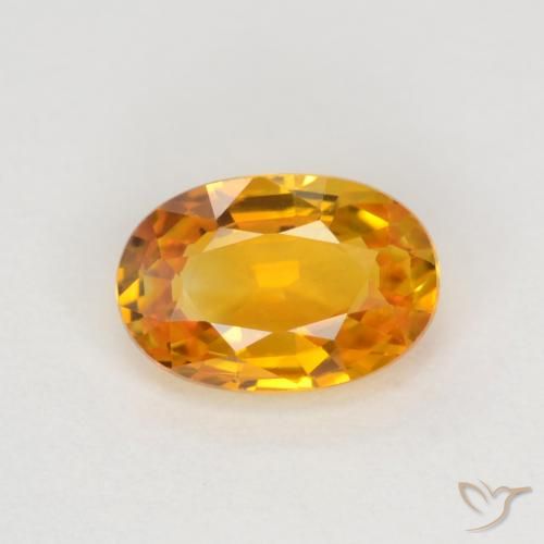 0.72ct 天然 濃いオレンジゴールド サファイア, 楕円形, VVS-VS