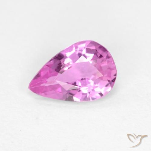 0.46ct 天然 深いピンクがかった紫 サファイア, 洋梨の形, VVS-VS