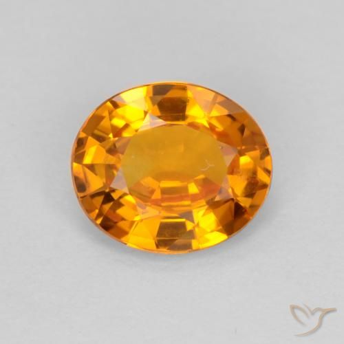 0.70ct 天然 ゴールド サファイア, 楕円形, VS