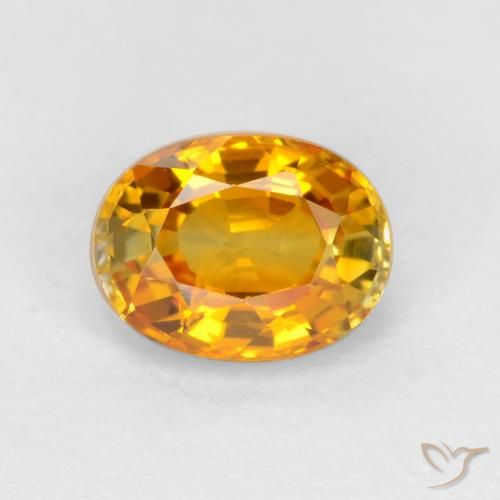0.72ct 天然 ダークオレンジゴールド サファイア, 楕円形, VS