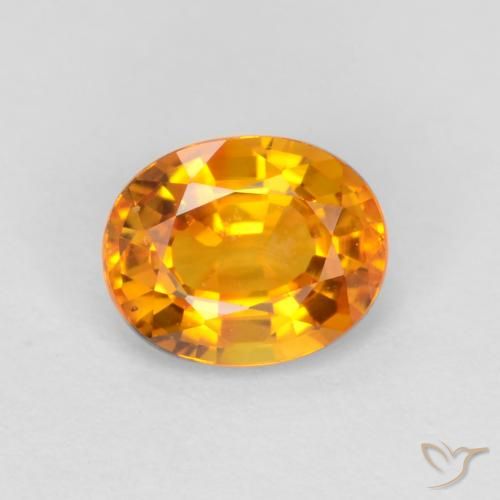 0.72ct 天然 ダークオレンジゴールド サファイア, 楕円形, VVS-VS