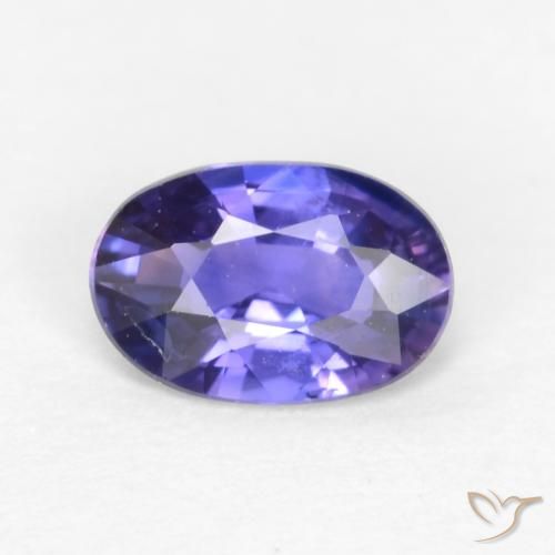 0.51ct 天然 ディープパープル サファイア, 楕円形, VS-SI