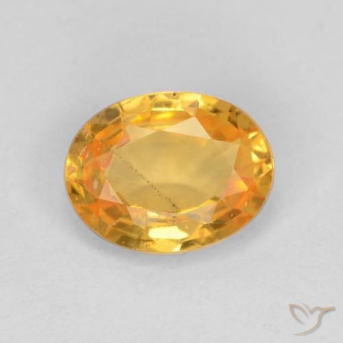0.78ct 天然 ミディアム薄いオレンジゴールド サファイア, 楕円形, VS