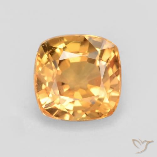 0.69ct 天然 オレンジゴールド サファイア, クッション, VS
