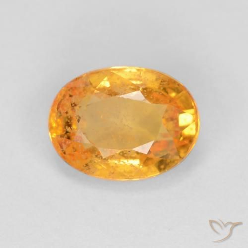 0.78ct 天然 ミディアムオレンジ サファイア, 楕円形, SI