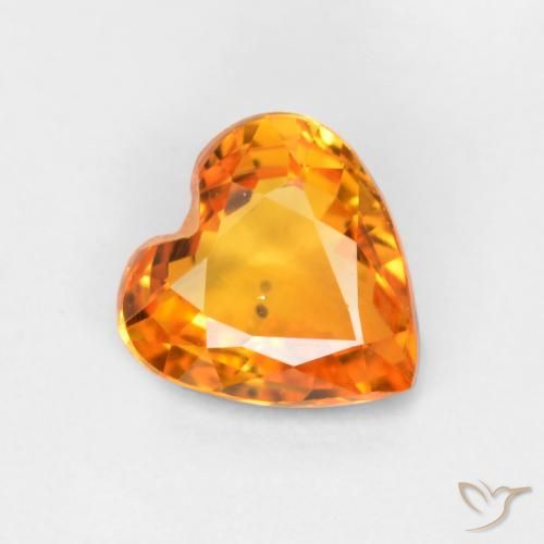 0.45ct 天然 アプリコットオレンジ サファイア, 心臓, VS