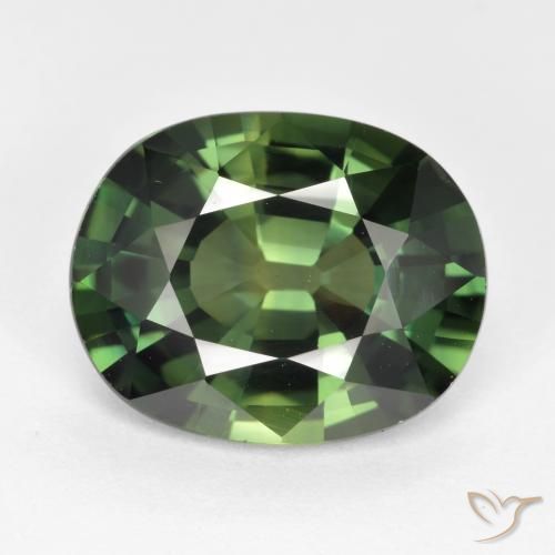 6.06ct 天然 アーシーグリーン サファイア, 楕円形, VVS