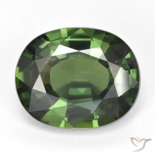 6.03ct 天然 茶色がかったグリーン サファイア, 楕円形, VVS-VS