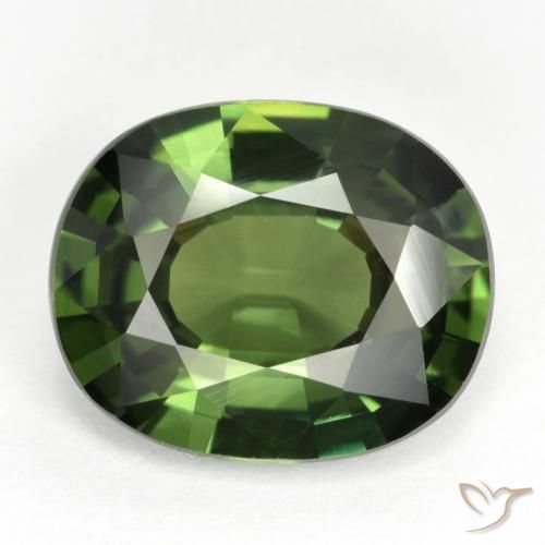 5.52ct 天然 アーシーグリーン サファイア, 楕円形, VVS-VS
