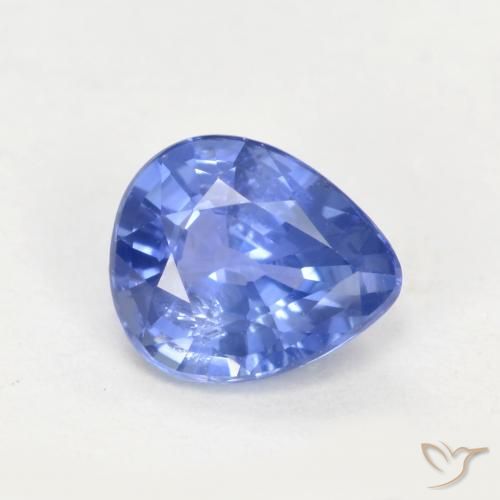 0.67ct 天然 ミディアムネイビーブルー サファイア, 洋梨の形, VS-SI
