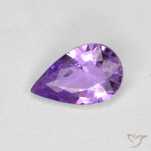 0.39ct 天然 ミディアムパープルがかったバイオレット サファイア, 洋梨の形, VVS-VS
